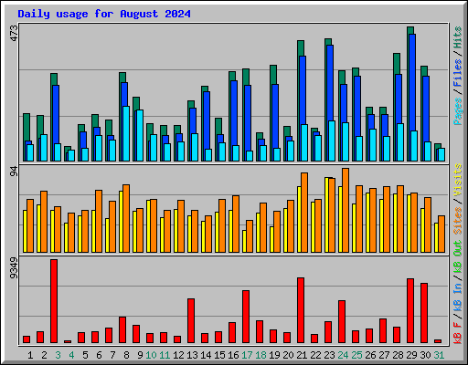 Daily usage for August 2024