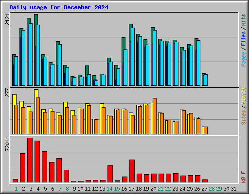 Daily usage for December 2024